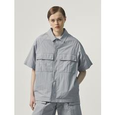 TASLAN SMALL LOGO SHIRT-LIGHT GREY