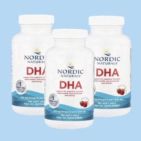 스 DHA 415mg 피쉬오일 오메가 딸기맛 180소프트젤 X 3통