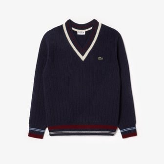 라코스테 [시흥점] 남성 테니스 V넥 긴팔 스웨터 AH3133-54N