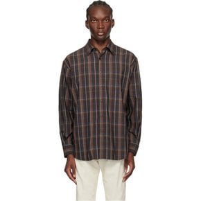 브라운 체크 셔츠 A24SS01LC DARK BROWN CHECK