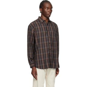 브라운 체크 셔츠 A24SS01LC DARK BROWN CHECK