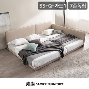 SAMICK 루시 슬림형 저상형 패밀리 침대 SS+Q(7존 독립 매트리스)+가드1