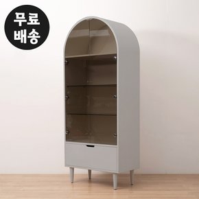 레나 유리 장식장 주방 수납장 술장 모던 술장 거실 주방 미니 진열장(750/그레이)