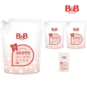 유아 섬유유연제 자스민&로즈 1500ml 리필 3입+증정품 800ml 1입