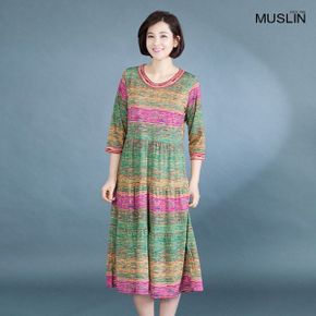 엄마옷 카키단가라 면 원피스 홈웨어 MQG124475 마담 미시 중년여성 빅사이즈 .._P406682365