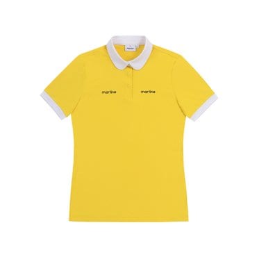 MARTINE GOLF [정상가 218000원]여성 라운드카라 반팔 티셔츠 옐로우 (Q0C120363)