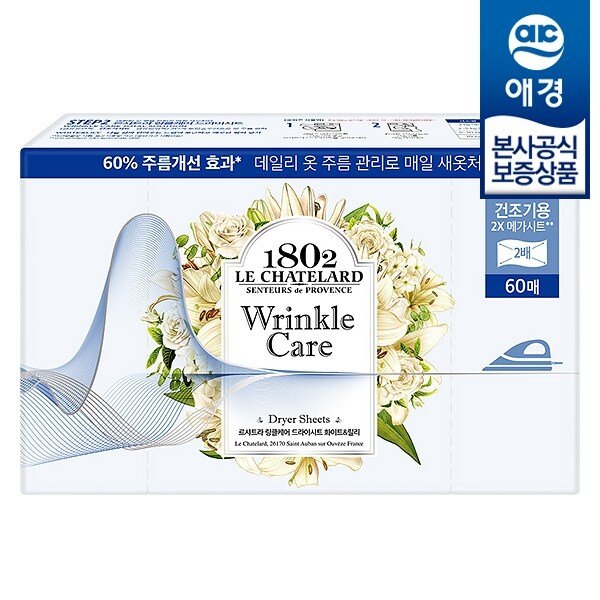 르샤트라 링클케어 건조기용 드라이시트 60매 x1개