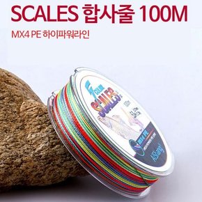 스케일스 100미터 합사 낚시 줄 바다 민물 루어 낚시