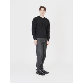 Soft Hazzy Wool Round Knit (Black)