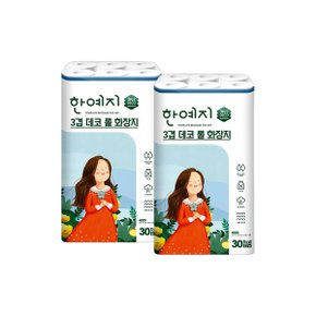 한예지 3겹 데코 롤화장지 30롤 X 2팩