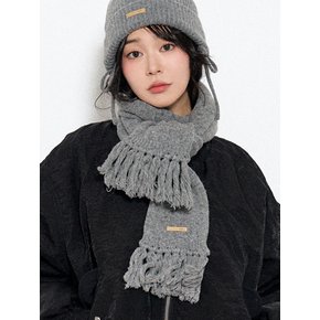 Baby Alpaca&Ramswool Tessle Muffler M7 Merange Gray