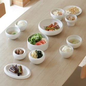 순수무광 Couple set 공기대접 디자인선택 오목/도토리 (12pcs)