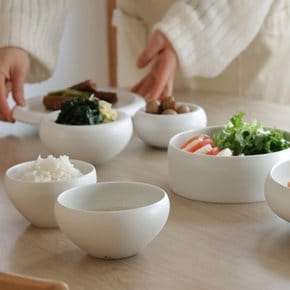 순수무광 Couple set 공기대접 디자인선택 오목/도토리 (12pcs)