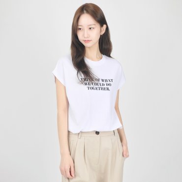 코데즈컴바인 돌먼 크랍소매 레터티셔츠 (CKB-TS307W4)