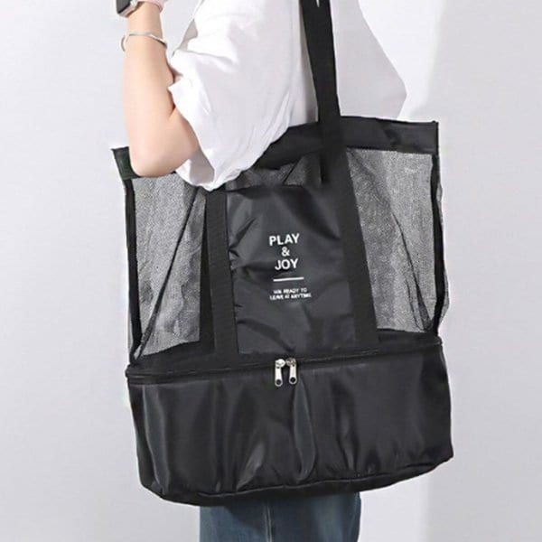 [옷자락] 여성 물놀이 운동 망사 방수 피크닉 토트백 가방
