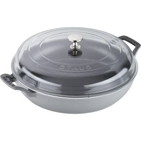 영국 스타우브 후라이팬 Staub Cast Iron 3.5qt Braiser with Glass Lid Graphite Grey 1682533