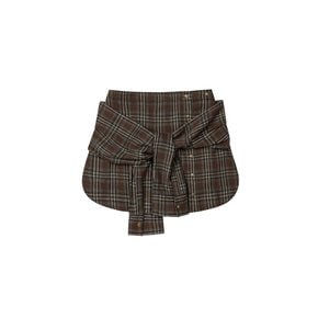 타이 업 체크 스커트 [2COLOR]