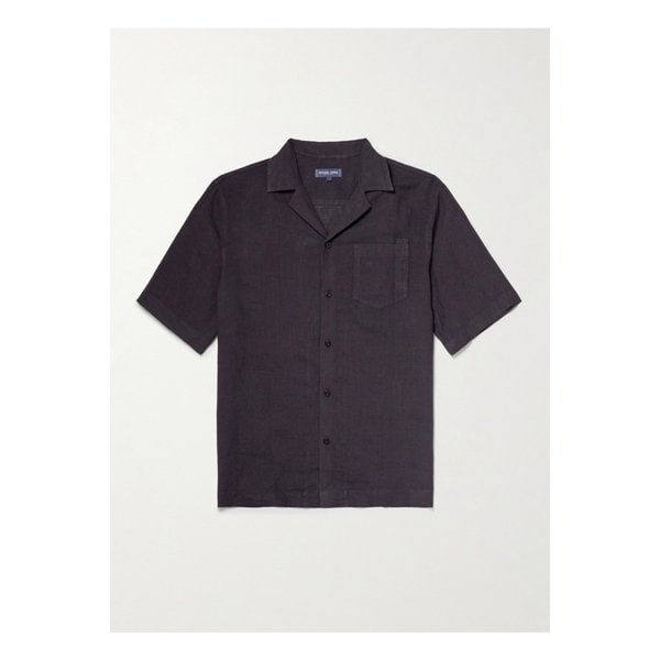 프레스코볼 카리오카 안젤로 캠프 칼라 리넨 셔츠 블랙 46376663162873355