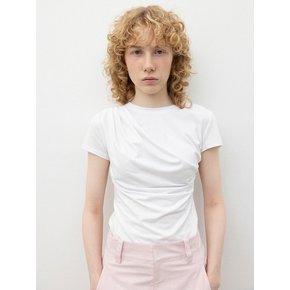 Draping Short-Sleeved T-Shirts_White