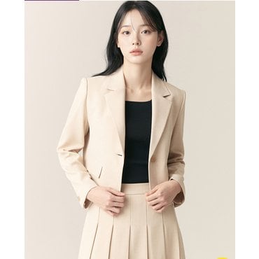 로엠 린넨라이크 크롭 자켓_RMJKF24R13