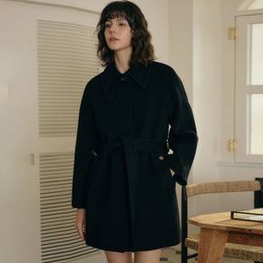 블랙 카나 하프 울 코트 / BLACK KANA HALF WOOL COAT