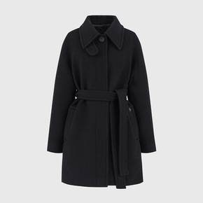블랙 카나 하프 울 코트 / BLACK KANA HALF WOOL COAT