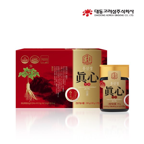 [대동고려삼] 6년근 홍삼정 진심 농축액 (100g x 2병) 진세노사이드 15mg(일섭취량기준) / 건강기능식품