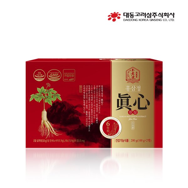 [대동고려삼] 6년근 홍삼정 진심 농축액 (100g x 2병) 진세노사이드 15mg(일섭취량기준) / 건강기능식품