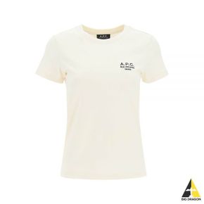 APC 아페쎄 23SS 여성 뉴 데니스 로고 자수 반팔티 에크루핑크 COEZC F26848 51226862