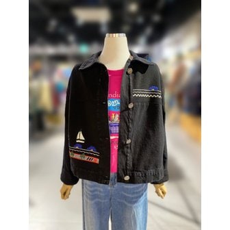 베네통 [여주점] 돛단배 니트블럭 데님 점퍼 (BAJPA1611)