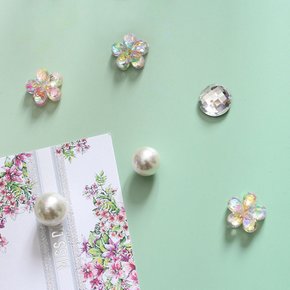 투명멀티꽃진주 6P set 냉장고자석 마그넷 작지만 강력한 귀여운 메모홀더 자석
