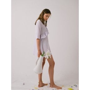 back ruffled lavender dress