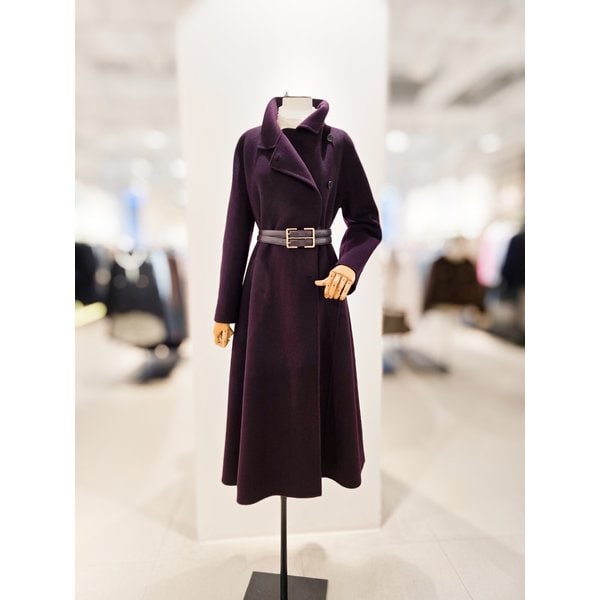 [파주점] [더아이잗컬렉션]캐시미어 블렌드 벨티드 플레어 롱 코트 CRBA0CTL11