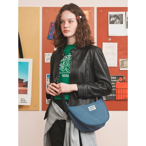 mini ver. Halfmoon cross bag_Smoke blue