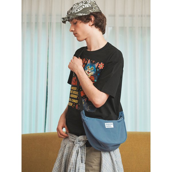 mini ver. Halfmoon cross bag_Smoke blue