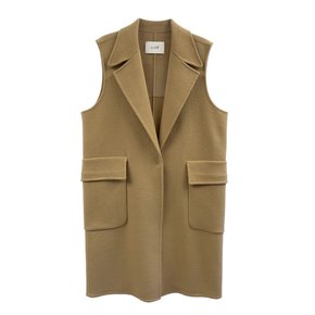 Handmade simple wool vest_BEIGE