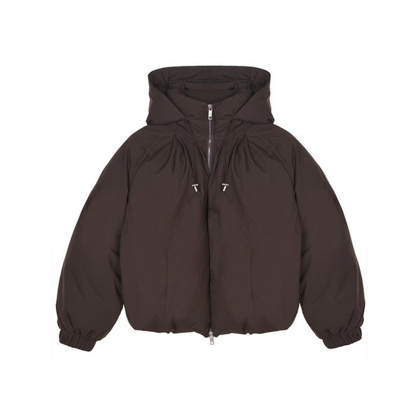 HOODY VOLUME SHORT PADDING_BROWN