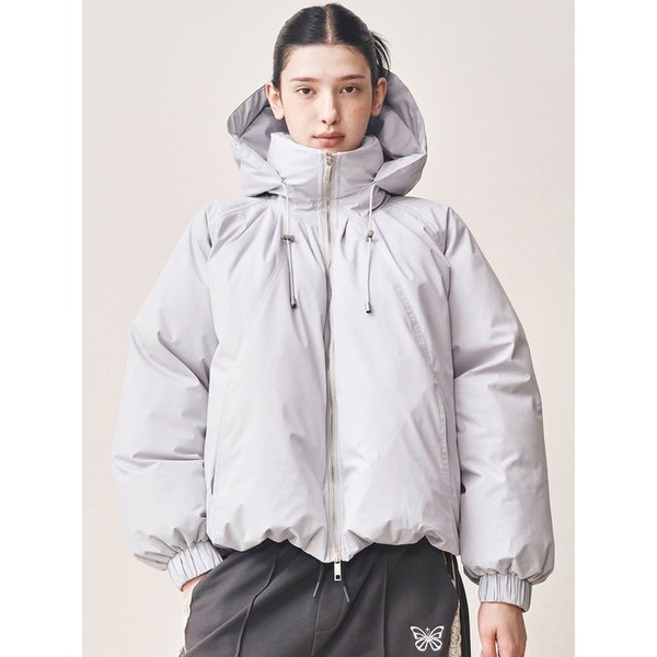 HOODY VOLUME SHORT PADDING_BROWN