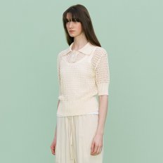 Mesh Short Sleeved Knit_IVORY