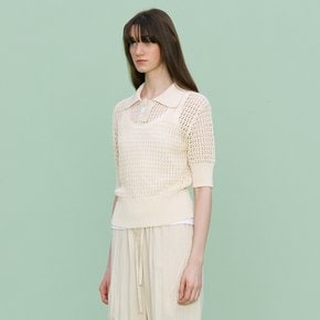 Mesh Short Sleeved Knit_IVORY