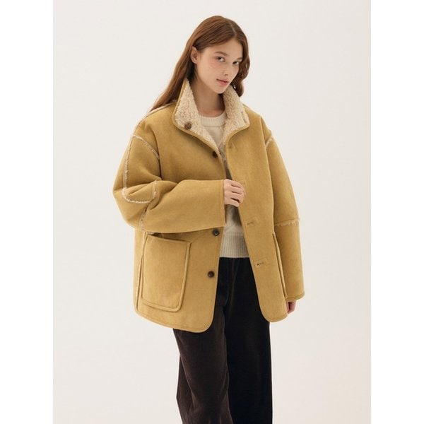 [무료반품]리버서블 스웨이드 무스탕 시어링 점퍼_2colors