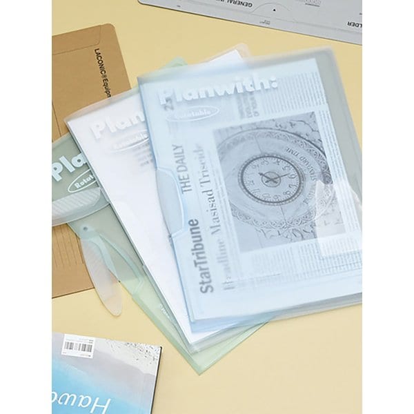 플랜위드 고급 A4 서류보관 클리어 파일 3개 세트 1+1