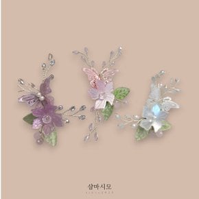 한복 소품 복숭아꽃 브로치