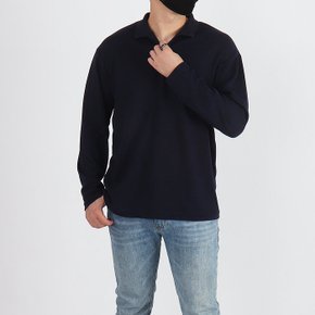 WO 남자 빅사이즈 모던 카라 긴팔티셔츠