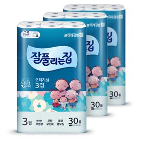 오리지널 3겹 화장지 27m 30롤 3팩