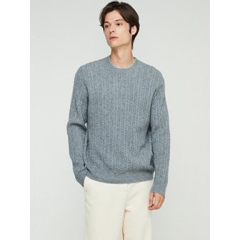 머레이 알란 100% 캐시미어 Cable Crew neck Pullover_Melange Grey(MG)