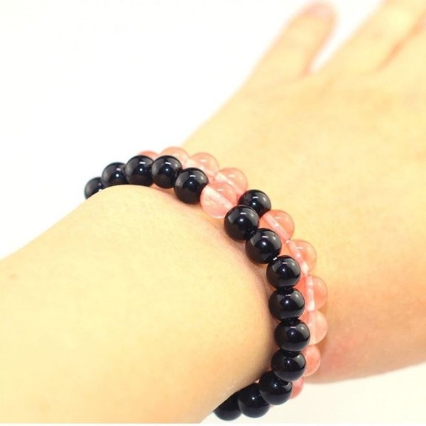 크리스탈 팔찌 흑석 2p세트 원석 패션 (WB14302)