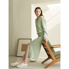 Snug daily knit dress set - mint