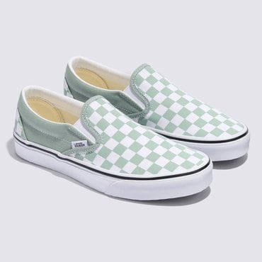 반스 컬러 띠어리 체커보드 Classic Slip-On 클래식 슬립온 올리브 / VN000D6YEMW1