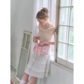 Nylon ribbon hobo bag_pink